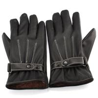 unisex fashion gloves fall winter pu leather driving touch screen warm ...
