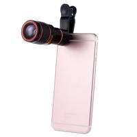 Universal 12X Zoom Mobile Phone Clip-on Retractable Telescope Camera Lens for iPhone 6S 6 plus Samsung S7 S6 edge Smartphones