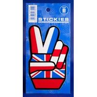 Union Jack Flag V Sign Sticker