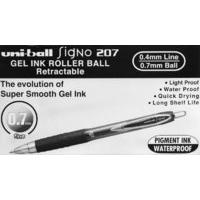 Uni-ball Umn207 Signo Retract Rb Gel Blk - 12 Pack