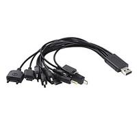 Universal 10-in-1 USB Power Cable (27cm, Black)