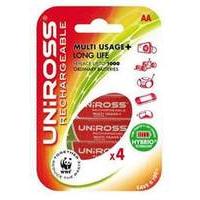 uniross aa 4 pack hybrio multi useage long life rechargeable batteries