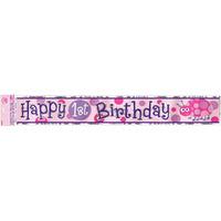 Unique Party Happy 1st Birthday Banner - 12 Feet Pink