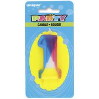 unique party rainbow number candle 1