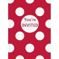 Unique Party Invites - Ruby Red Dots