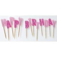 Unique Party Birthday Pick Candles - Pink
