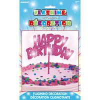 unique party flashing birthday cake decoration pink