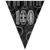 unique party black silver glitz pennant bunting 100
