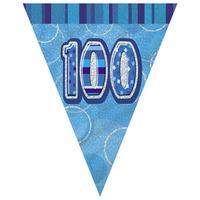 unique party blue glitz pennant bunting 100