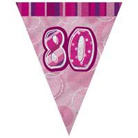 unique party pink glitz pennant bunting 80