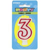 unique party deluxe number candle 3