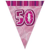 unique party pink glitz pennant bunting 50