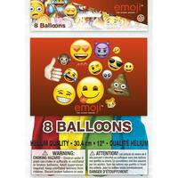 Unique Party 8 Emoji Latex Balloons