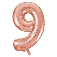 unique party 55879 34 inch rose gold foil number 9 balloon