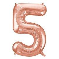 Unique Party 55875 34-inch Rose Gold Foil Number 5 Balloon