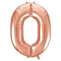Unique Party 55870 34-inch Rose Gold Foil Number 0 Balloon