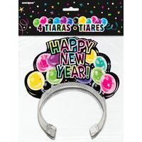 Unique Party Happy New Year Tiaras - 4 Pack