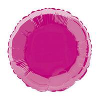 Unique Party 18 Inch Round Foil Balloon - Hot Pink