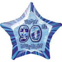 unique party 20 inch star foil balloon 90th blue