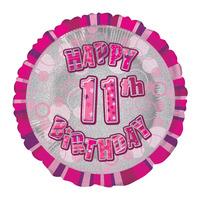Unique Party 18 Inch Pink Prism Foil Balloon - 11