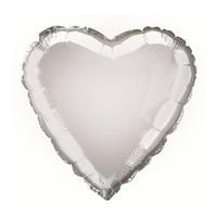 unique party 18 inch heart foil balloon silver