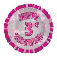 Unique Party 18 Inch Pink Prism Foil Balloon - 3