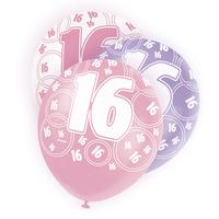 unique party 12 inch latex balloon 16 pink