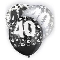 Unique Party 12 Inch Latex Balloon - 40 Black