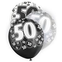 Unique Party 12 Inch Latex Balloon - 50 Black
