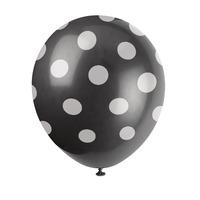 unique party 12 inch latex balloon black dots