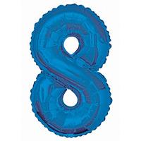 Unique Party 34 Inch Blue Glitz Number Balloon - 8