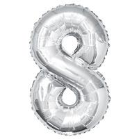 unique party 34 inch silver glitz number balloon 8