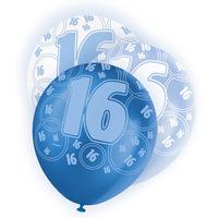 Unique Party 12 Inch Latex Balloon - 16 Blue