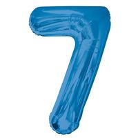 Unique Party 34 Inch Blue Glitz Number Balloon - 7