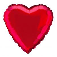 Unique Party 18 Inch Red Heart Foil Balloon - 12 Pack