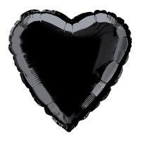 unique party 18 inch heart foil balloon black