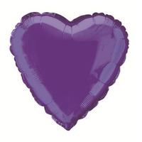 unique party 18 inch heart foil balloon deep purple