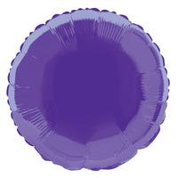 Unique Party 18 Inch Round Foil Balloon - Deep Purple