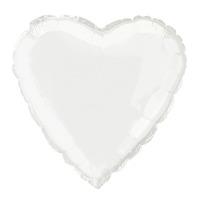 unique party 18 inch heart foil balloon white