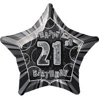 unique party 20 inch star foil balloon 21st blacksilver