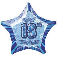 unique party 20 inch star foil balloon 18th blue