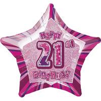 unique party 20 inch star foil balloon 21st pink