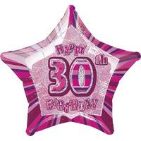 unique party 20 inch star foil balloon 30th pink