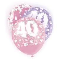 unique party 12 inch latex balloon 40 pink