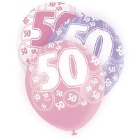 unique party 12 inch latex balloon 50 pink