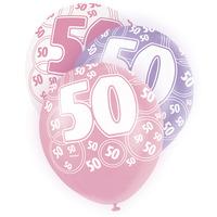 Unique Party 12 Inch Latex Balloon - 50 Pink