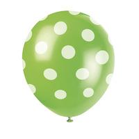 unique party 12 inch latex balloon green dots