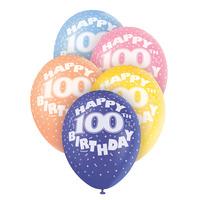 unique party 12 inch assorted latex balloon 100th