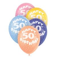 unique party 12 inch assorted latex balloon 50th