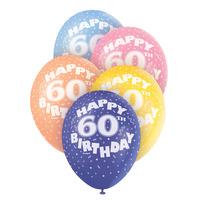 unique party 12 inch assorted latex balloon 60th